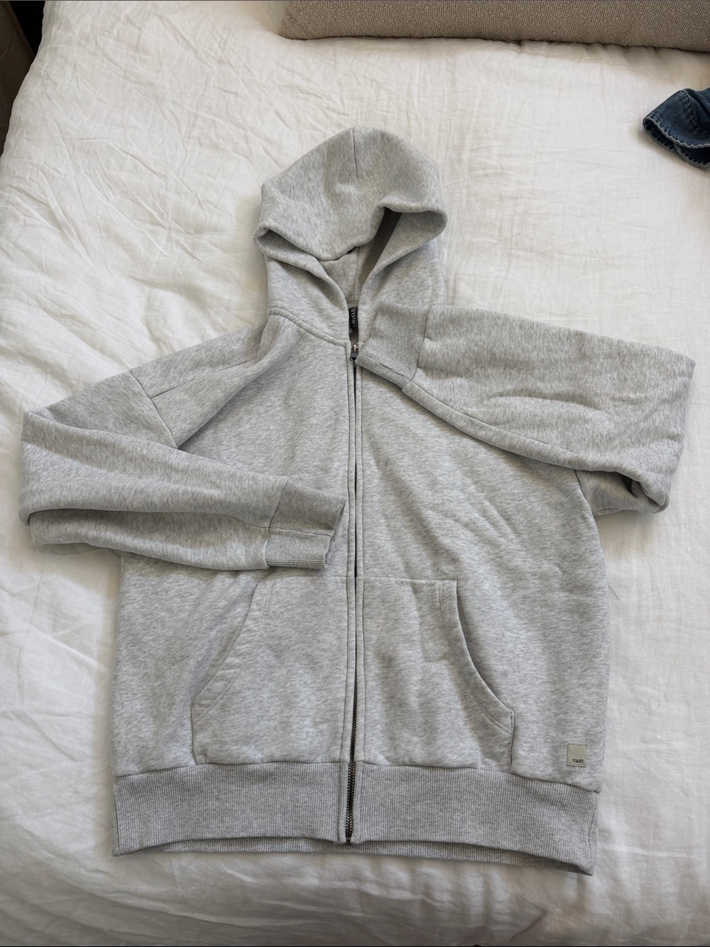 Vuori Restore Full Zip Hoodie in Grey Heather XS